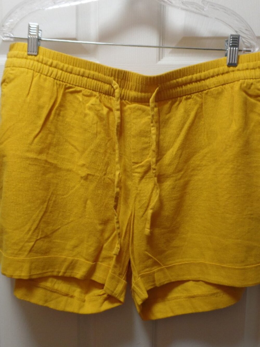 *NWT* Old Navy XL 16 18 SQUASH GOLD YELLOW Linen Elastic Drawstring Waist Shorts